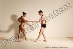 Underwear Woman - Man White Average Short Brown Dancing Dynamic poses Academic